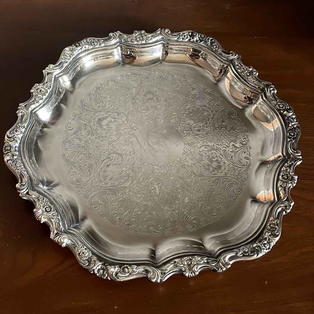Antique Countess Silver Plate Decorative Service Platter Dish